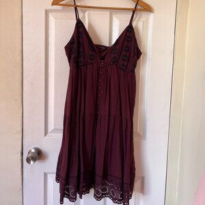 Papermoon Maroon Babydoll Dress